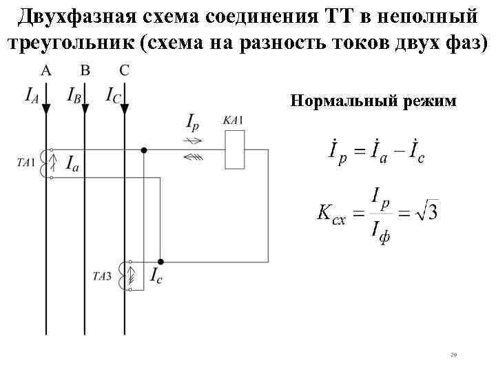 Недостатки схемы разность токов двух фаз