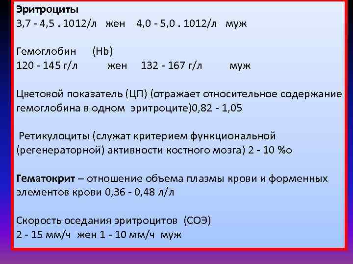 Цветовой показатель гемоглобина