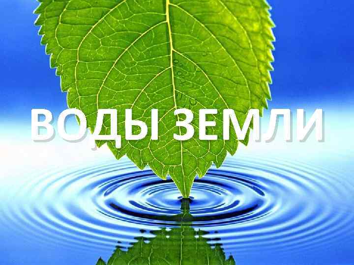 ВОДЫ ЗЕМЛИ 