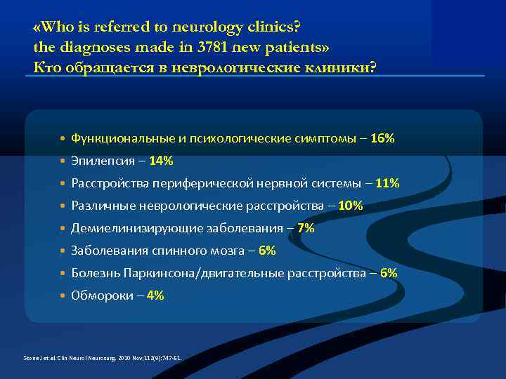  «Who is referred to neurology clinics? the diagnoses made in 3781 new patients»