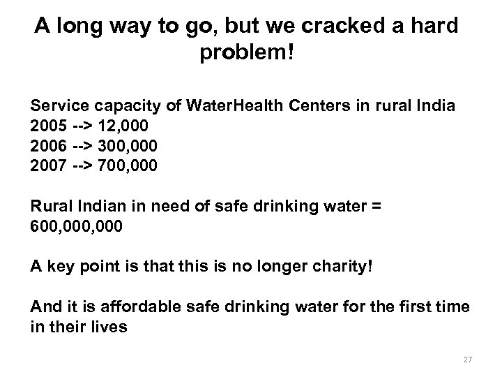 A long way to go, but we cracked a hard problem! Service capacity of