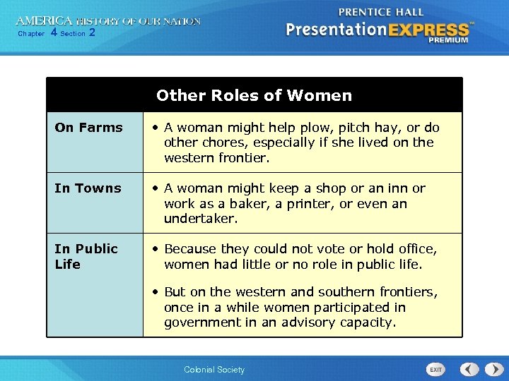 Chapter 4 Section 2 Other Roles of Women On Farms • A woman might