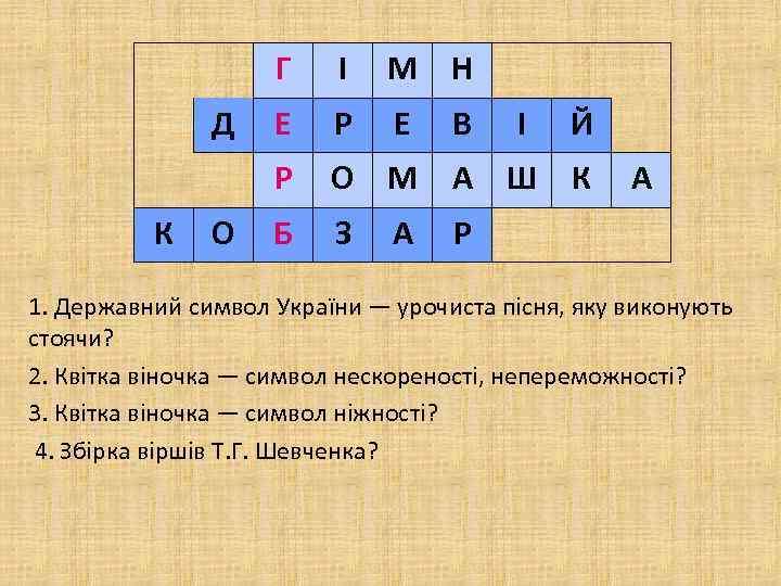 Г К О М Н Е Р Д І О М А Ш К