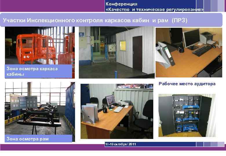 Конференция «Качество и техническое регулирование» Участки Инспекционного контроля каркасов кабин и рам (ПРЗ) Зона