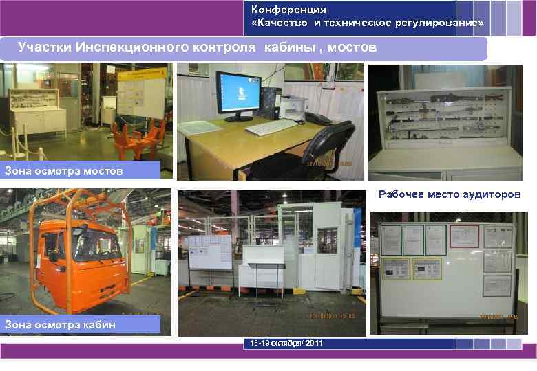 Конференция «Качество и техническое регулирование» Участки Инспекционного контроля кабины , мостов Зона осмотра мостов