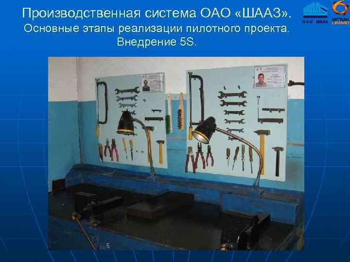Производственная система ОАО «ШААЗ» . Основные этапы реализации пилотного проекта. Внедрение 5 S. 