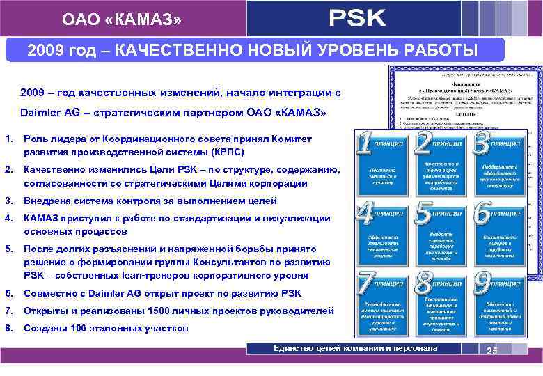 ОАО «КАМАЗ» 2009 год – КАЧЕСТВЕННО НОВЫЙ УРОВЕНЬ РАБОТЫ 2009 – год качественных изменений,