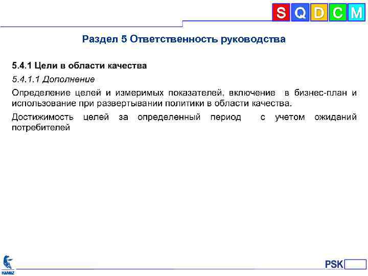 Раздел 5 Ответственность руководства 