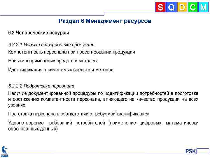 Раздел 6 Менеджмент ресурсов 