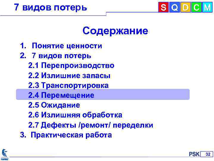 7 видов потерь Содержание 1. Понятие ценности 2. 7 видов потерь 2. 1 Перепроизводство