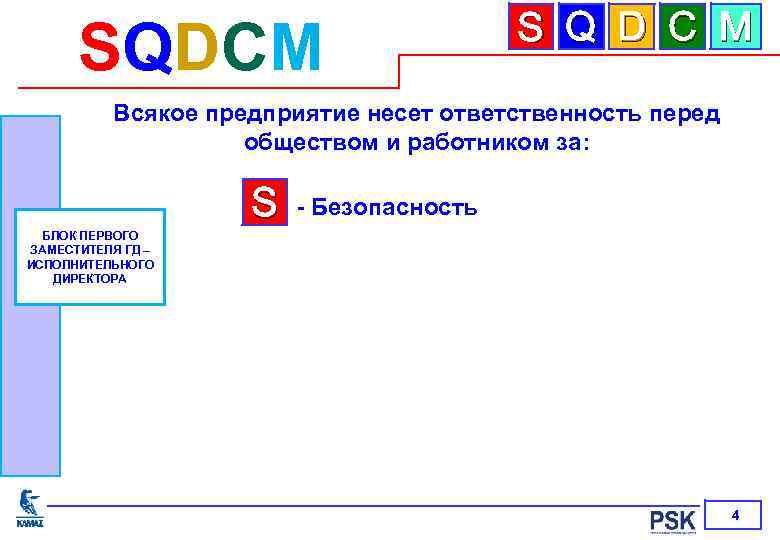 SQDCM S Q D C M Всякое предприятие несет ответственность перед обществом и работником