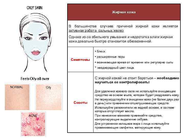 Жирная кожа В большинстве случаев причиной жирной кожи является активная работа сальных желез Однако