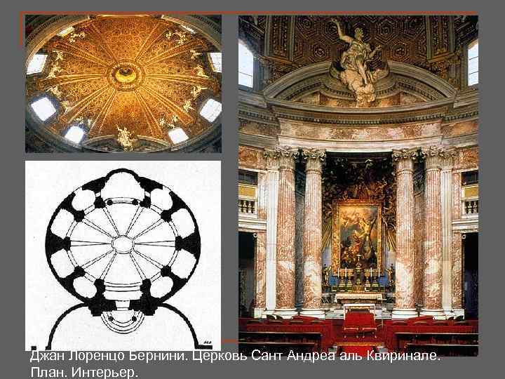 Джан Лоренцо Бернини. Церковь Сант Андреа аль Квиринале. План. Интерьер. 