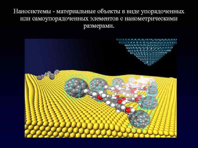 Наносистемы - материальные объекты в виде упорядоченных или самоупорядоченных элементов с нанометрическими размерами. 