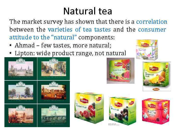 Natural tea The market survey has shown that there is a correlation between the