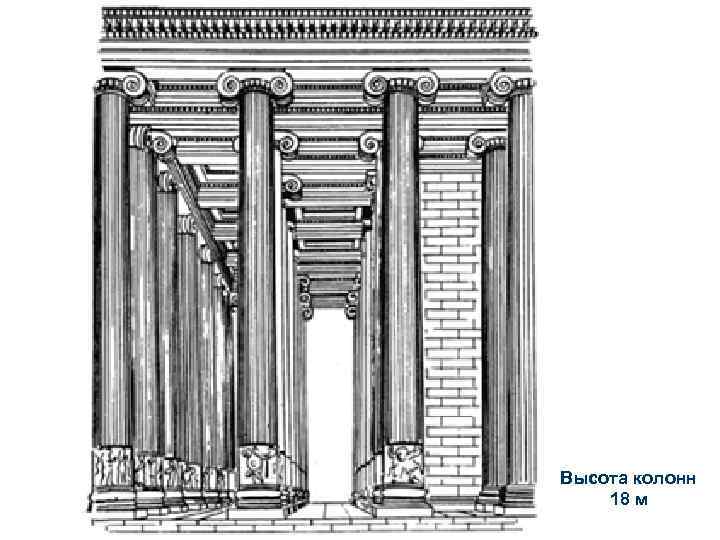 Высота колонн 18 м 