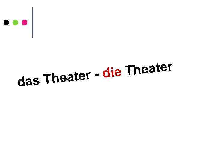 as The d Theater er - die at 