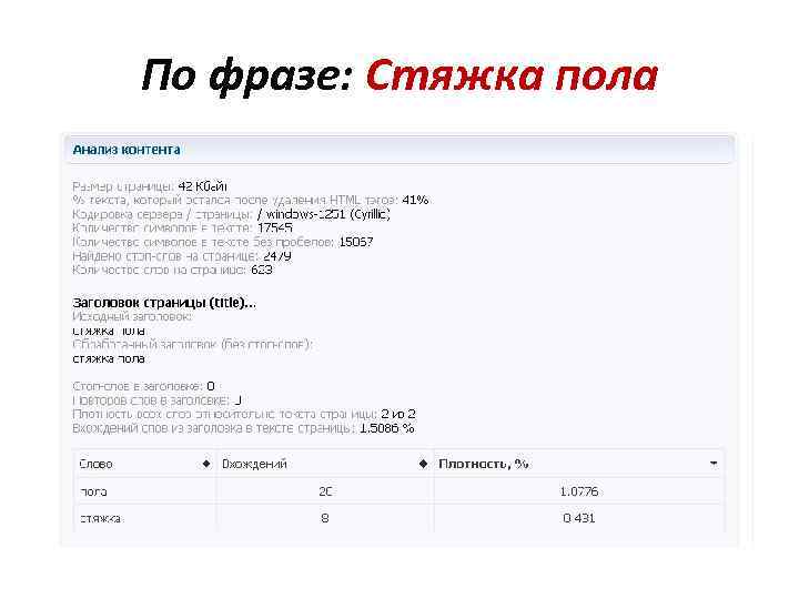 По фразе: Стяжка пола 