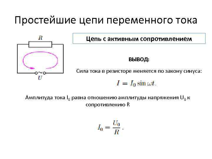 Ток в цепи изменяется по закону