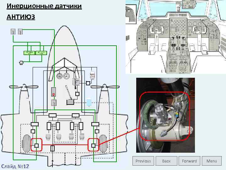 Инерционные датчики АНТИЮЗ Слайд № 12 Previous Васк Forward Menu 