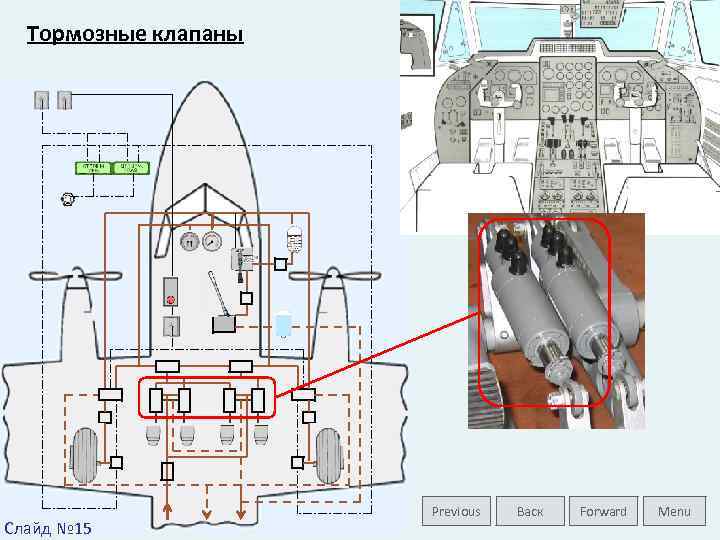 Тормозные клапаны Слайд № 15 Previous Васк Forward Menu 