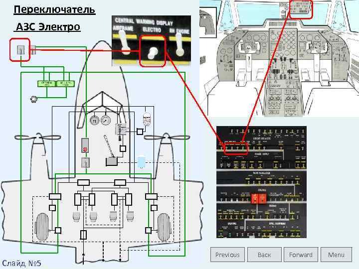 Переключатель АЗС Электро Слайд № 5 Previous Васк Forward Menu 