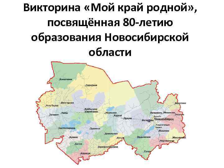 Викторина «Мой край родной» , посвящённая 80 -летию образования Новосибирской области 