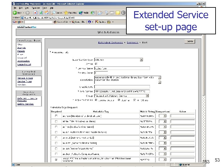 Extended Service set-up page 53 53 