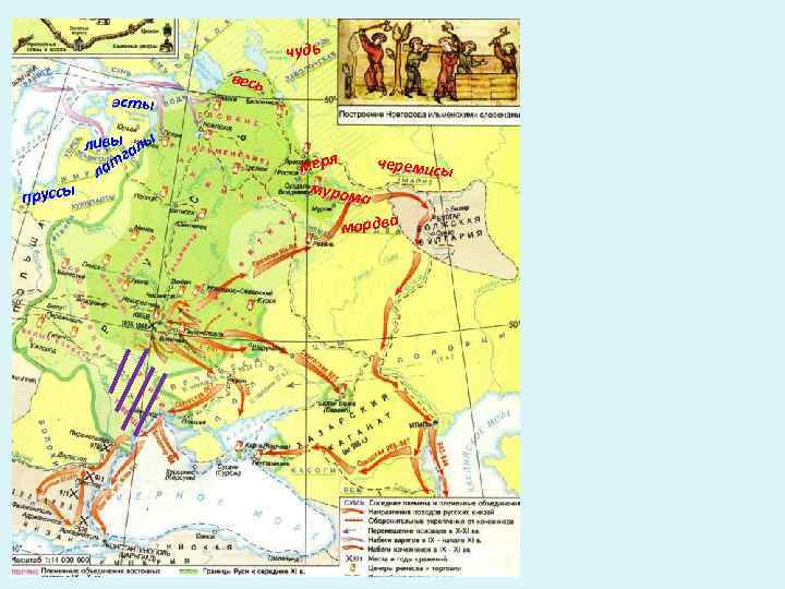 чудь эсты пруссы ливы алы г ат л весь черемисы меря муром а мордва