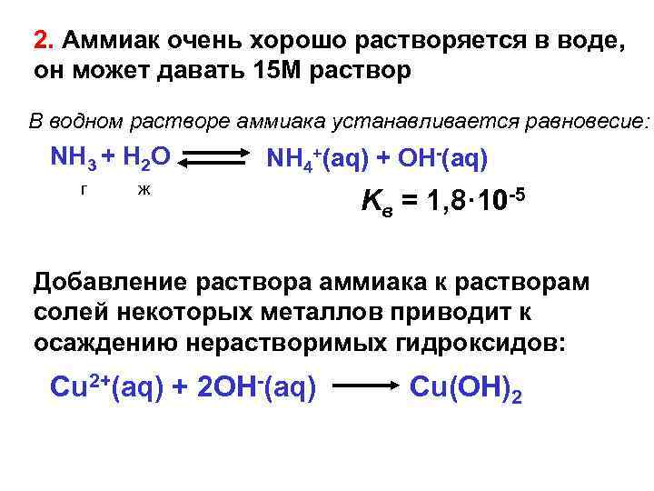 Аммиак восстановитель