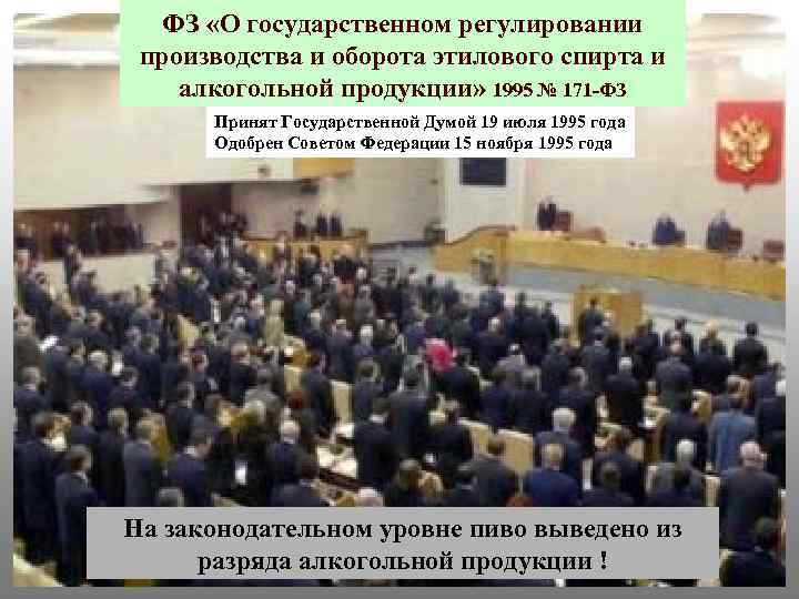 ФЗ «О государственном регулировании производства и оборота этилового спирта и алкогольной продукции» 1995 №