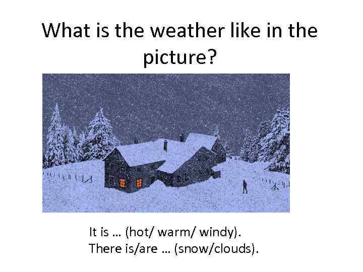 What is the weather like in the picture? It is … (hot/ warm/ windy).