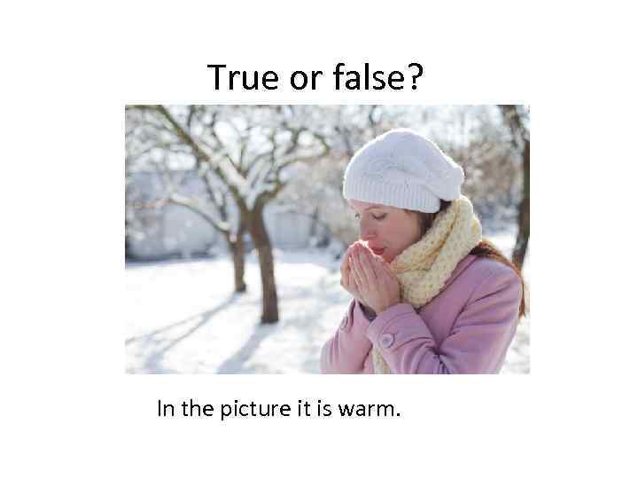True or false? In the picture it is warm. 
