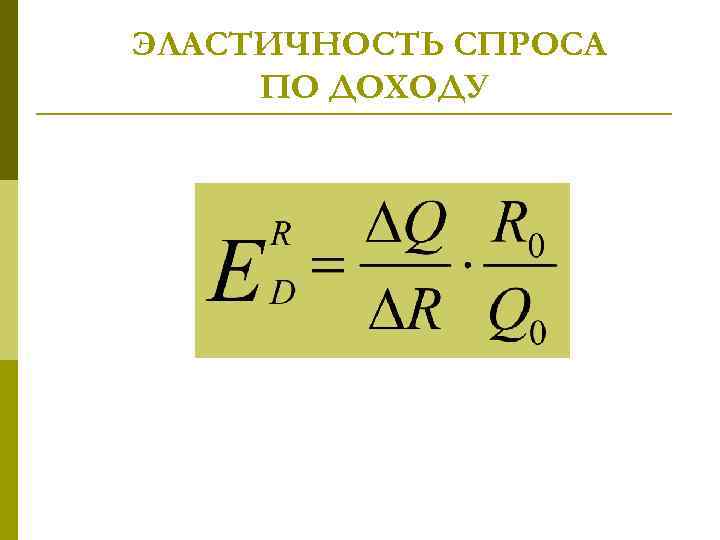 ЭЛАСТИЧНОСТЬ СПРОСА ПО ДОХОДУ 