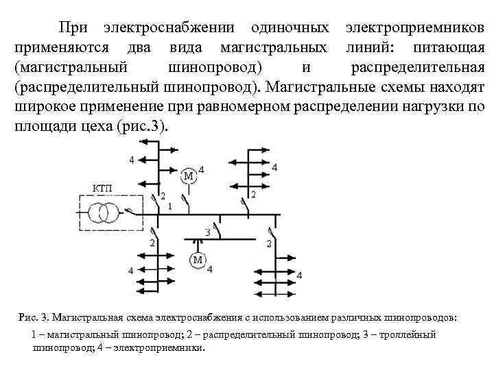 Схема питания электроприемников