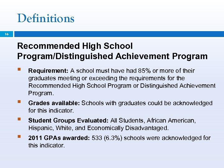 Gold Performance Acknowledgments Academic Achievement Distinction Designation Committee