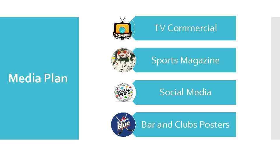 TV Commercial Sports Magazine Media Plan Social Media Bar and Clubs Posters 