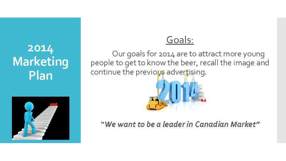 2014 Marketing Plan Goals: Our goals for 2014 are to attract more young people