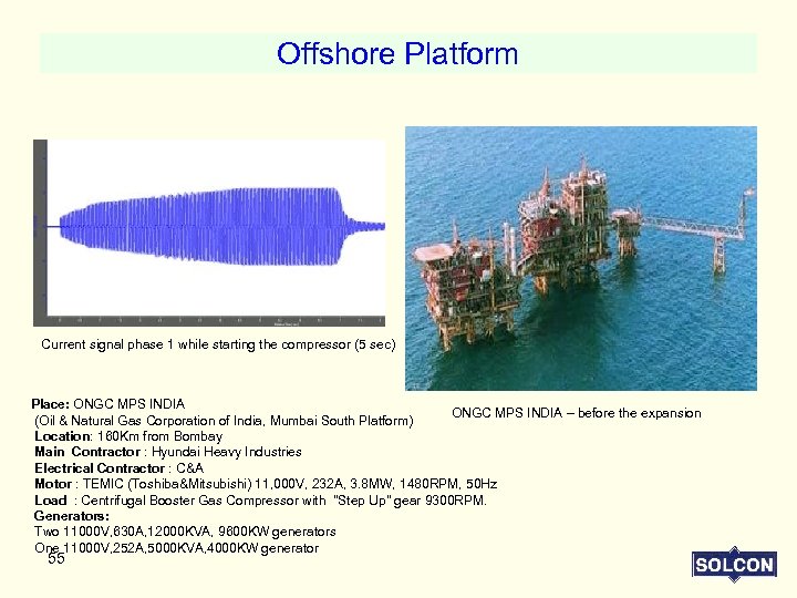 Offshore Platform Current signal phase 1 while starting the compressor (5 sec) Place: ONGC