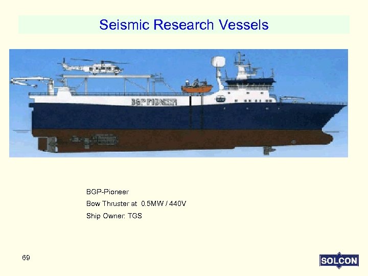 Seismic Research Vessels BGP-Pioneer Bow Thruster at 0. 5 MW / 440 V Ship