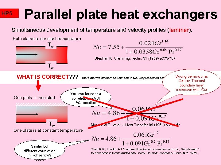 HP 5 Parallel plate heat exchangers Simultaneous development of temperature and velocity profiles (laminar).