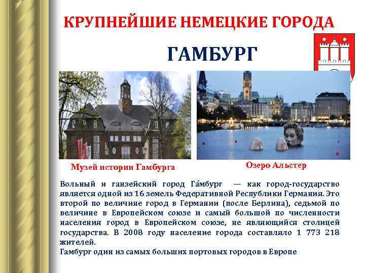 Презентация про немецкие города