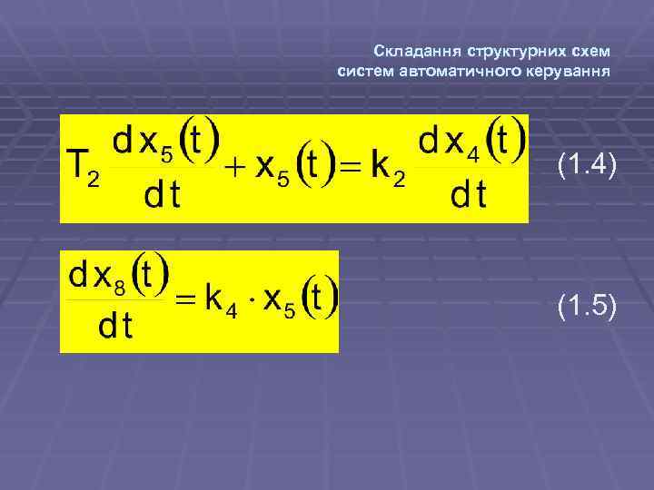 Складання структурних схем систем автоматичного керування (1. 4) (1. 5) 