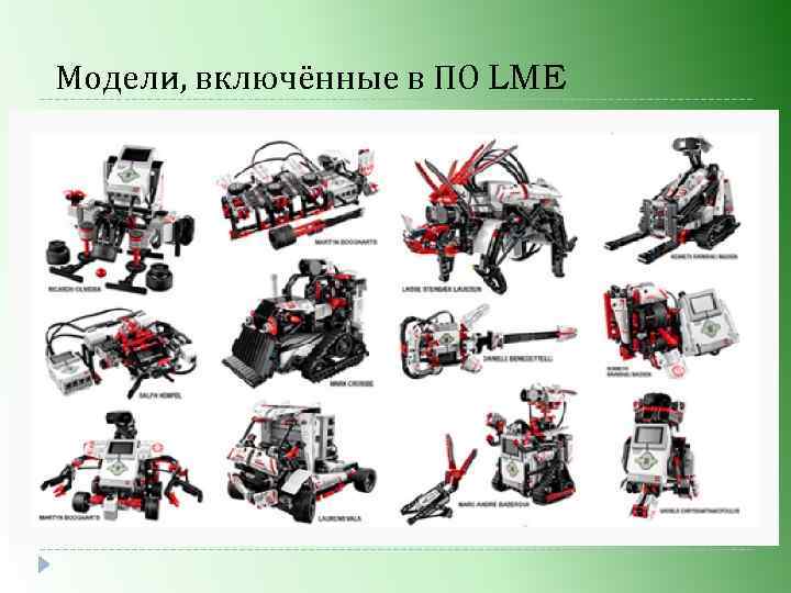 Модели, включённые в ПО LME 