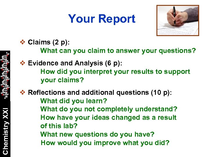 Your Report v Claims (2 p): What can you claim to answer your questions?