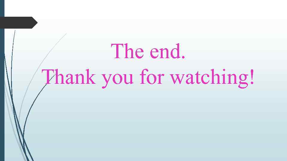 The end. Thank you for watching! 