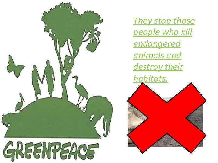 They stop those people who kill endangered animals and destroy their habitats. 