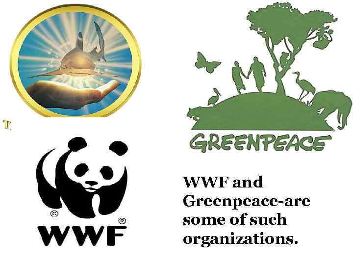 WWF and Greenpeace-are some of such organizations. 