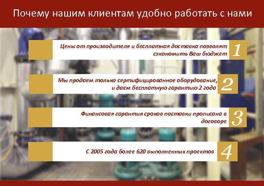 Почему нашим клиентам удобно работать с нами 1 Цены от производителя и бесплатная доставка