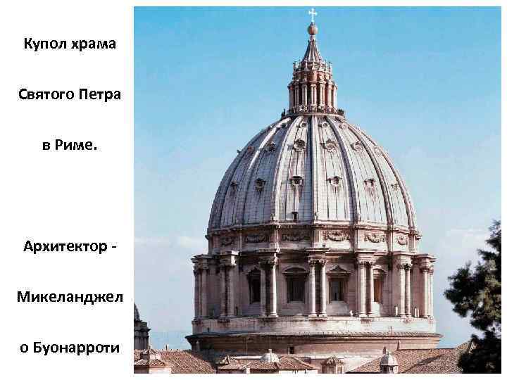 Купол храма Святого Петра в Риме. Архитектор Микеланджел о Буонарроти 